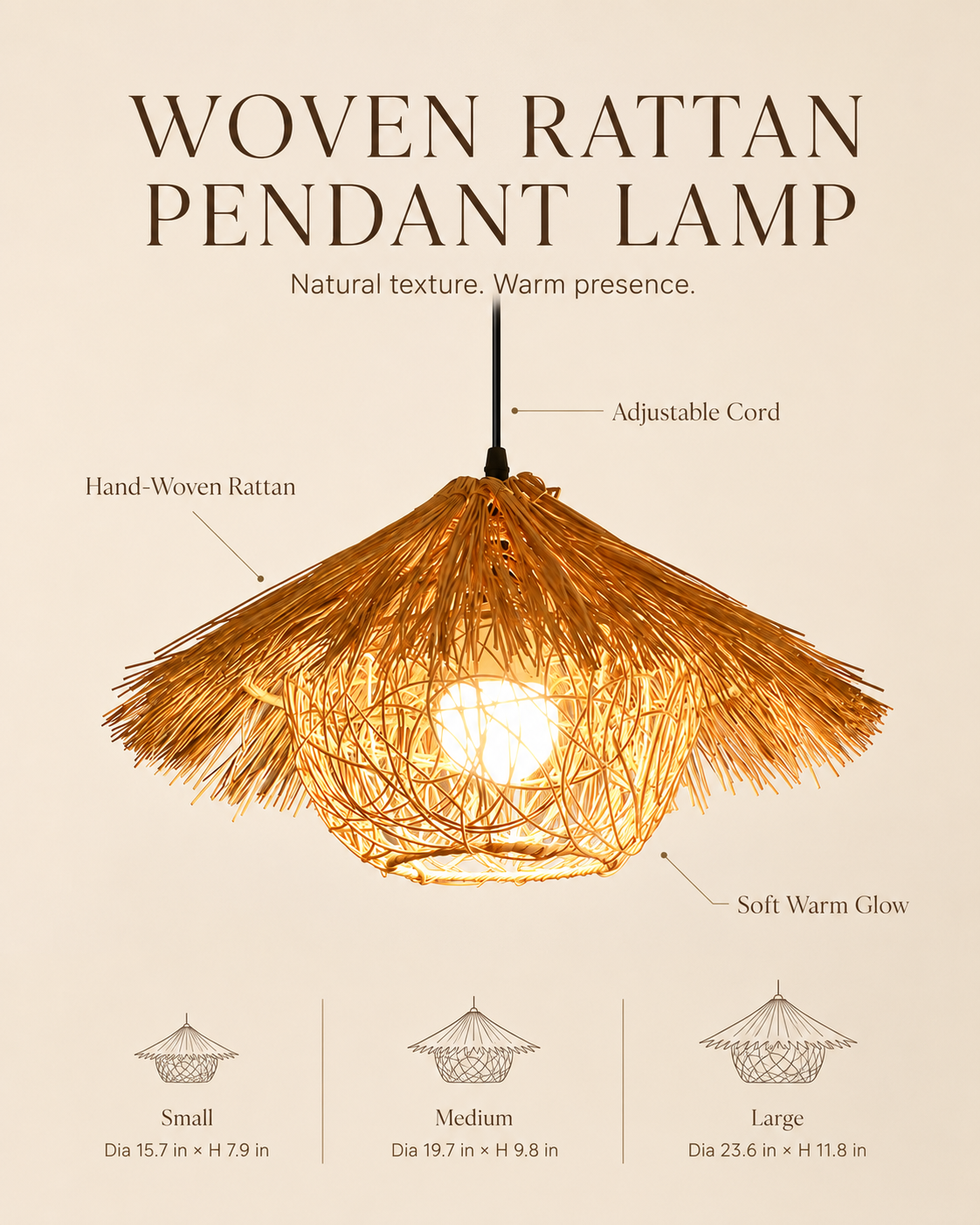 Nest Glow styled in a warm natural interior