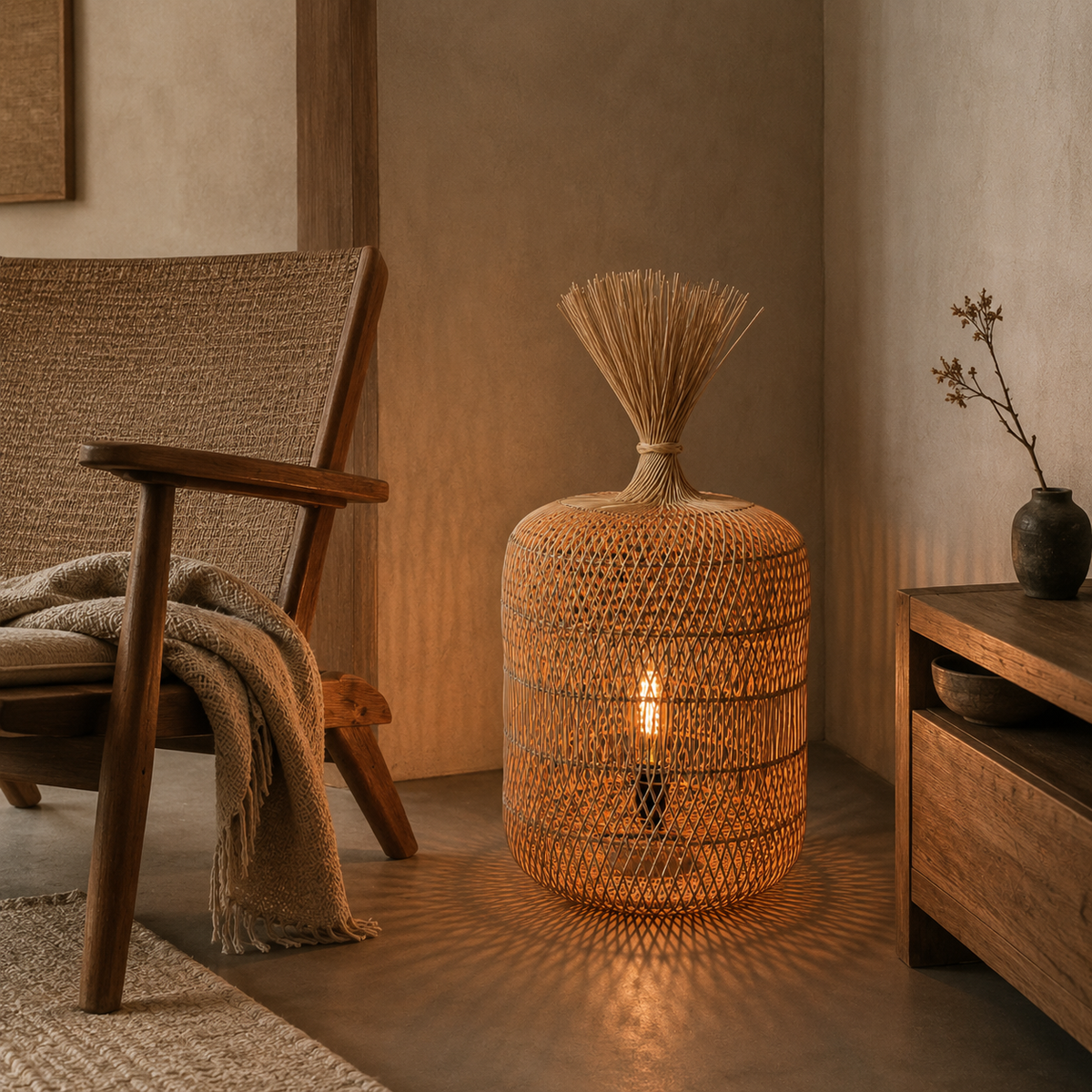 Wabi Rattan Floor Lamp