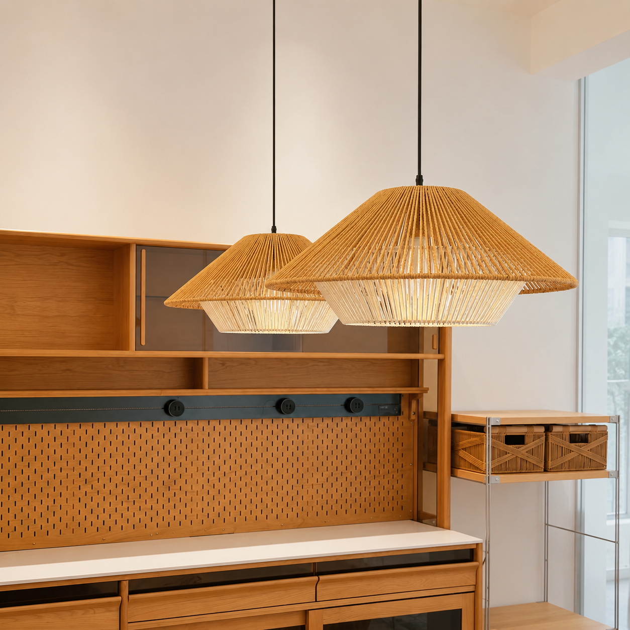 Woven Cottage Roof Pendant Light
