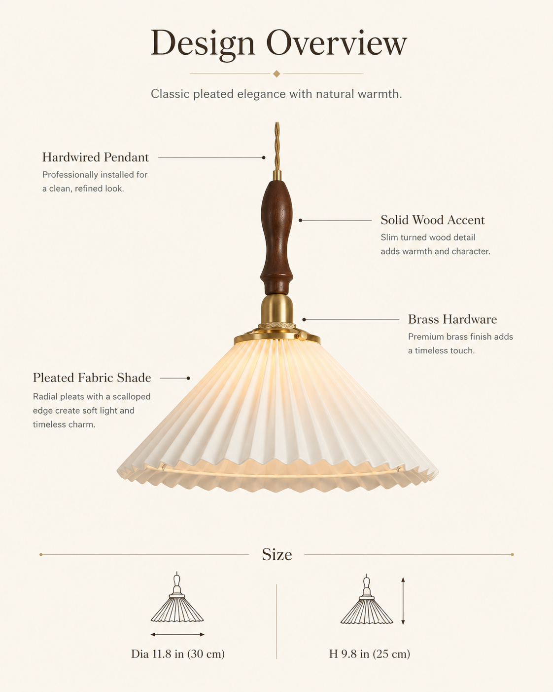 Arden Pleated Dome Pendant styled in a warm natural interior