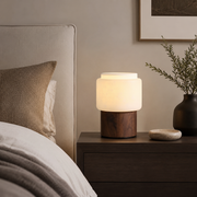 Noma Alabaster Walnut Table Lamp Glowryte