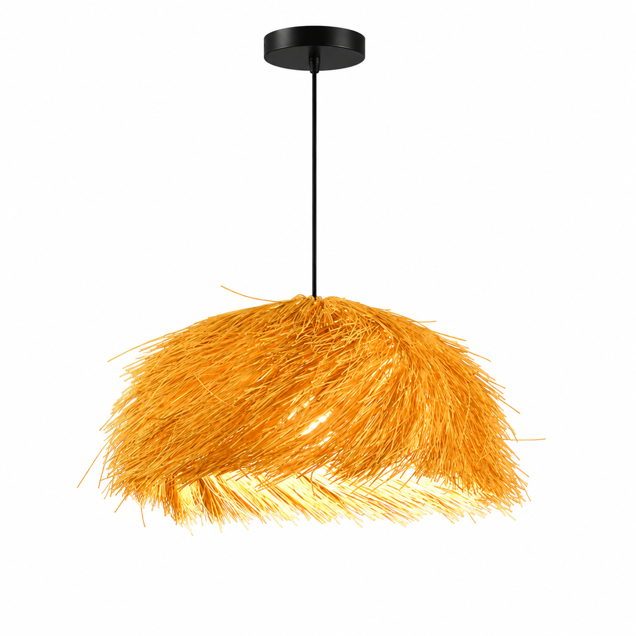 Golden Thatch Canopy Pendant Light
