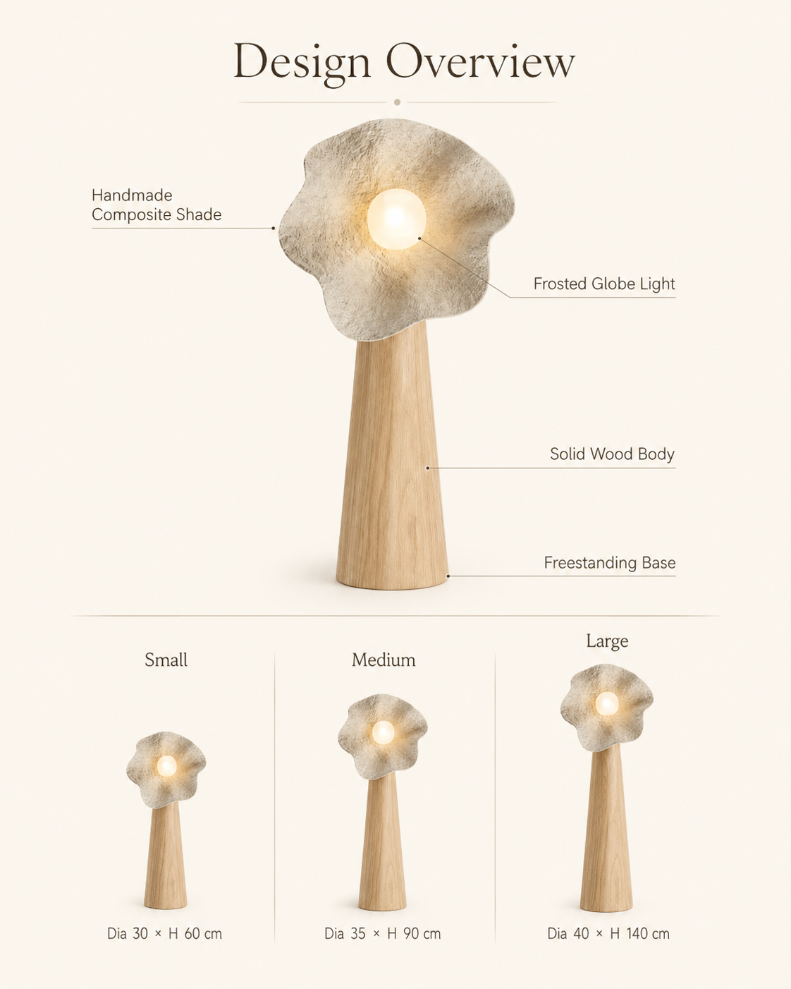 Nube Washi Mushroom Floor Lamp styled in a warm natural interior
