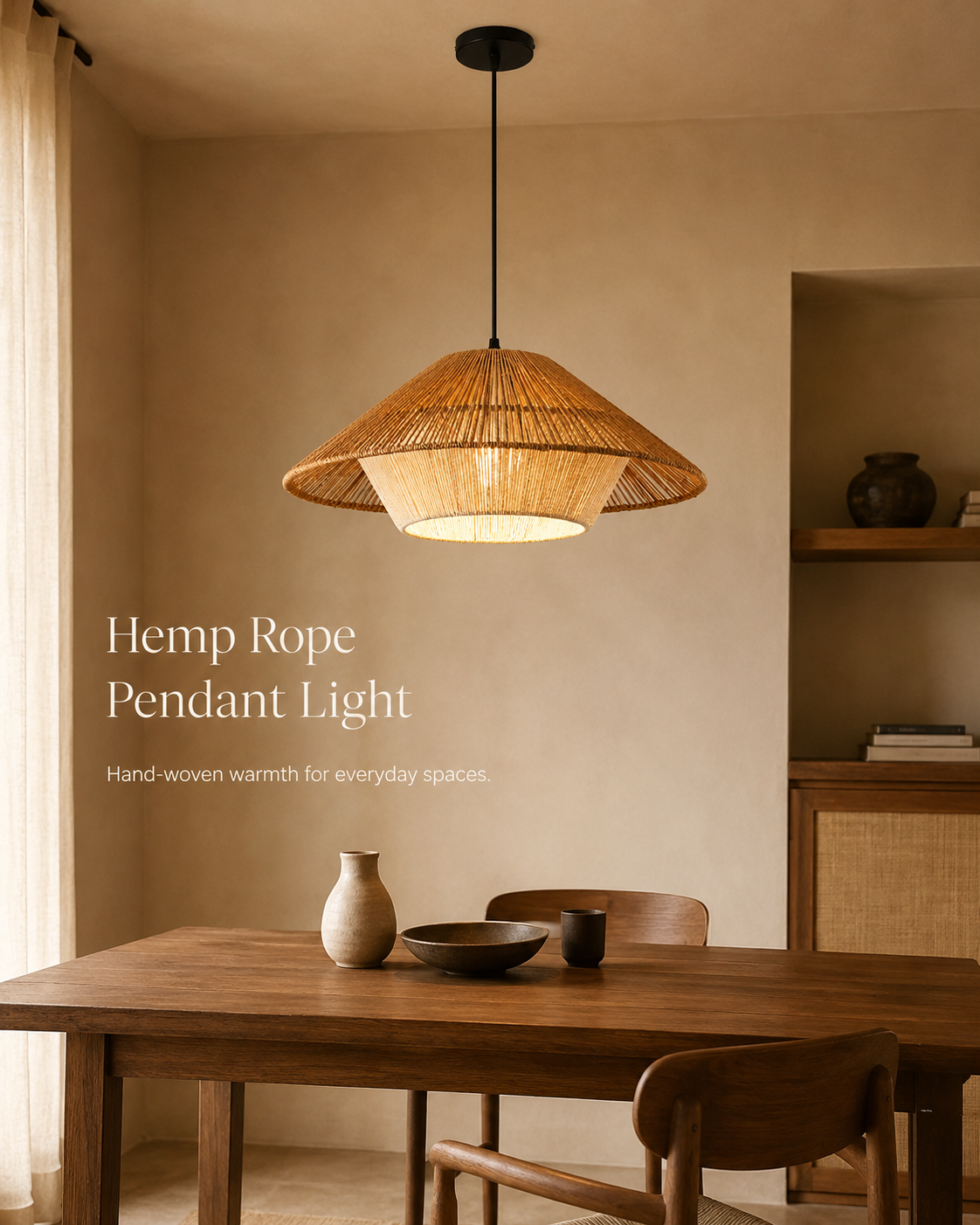 Woven Cottage Roof Pendant Light handcrafted lighting design by SolenaLighting