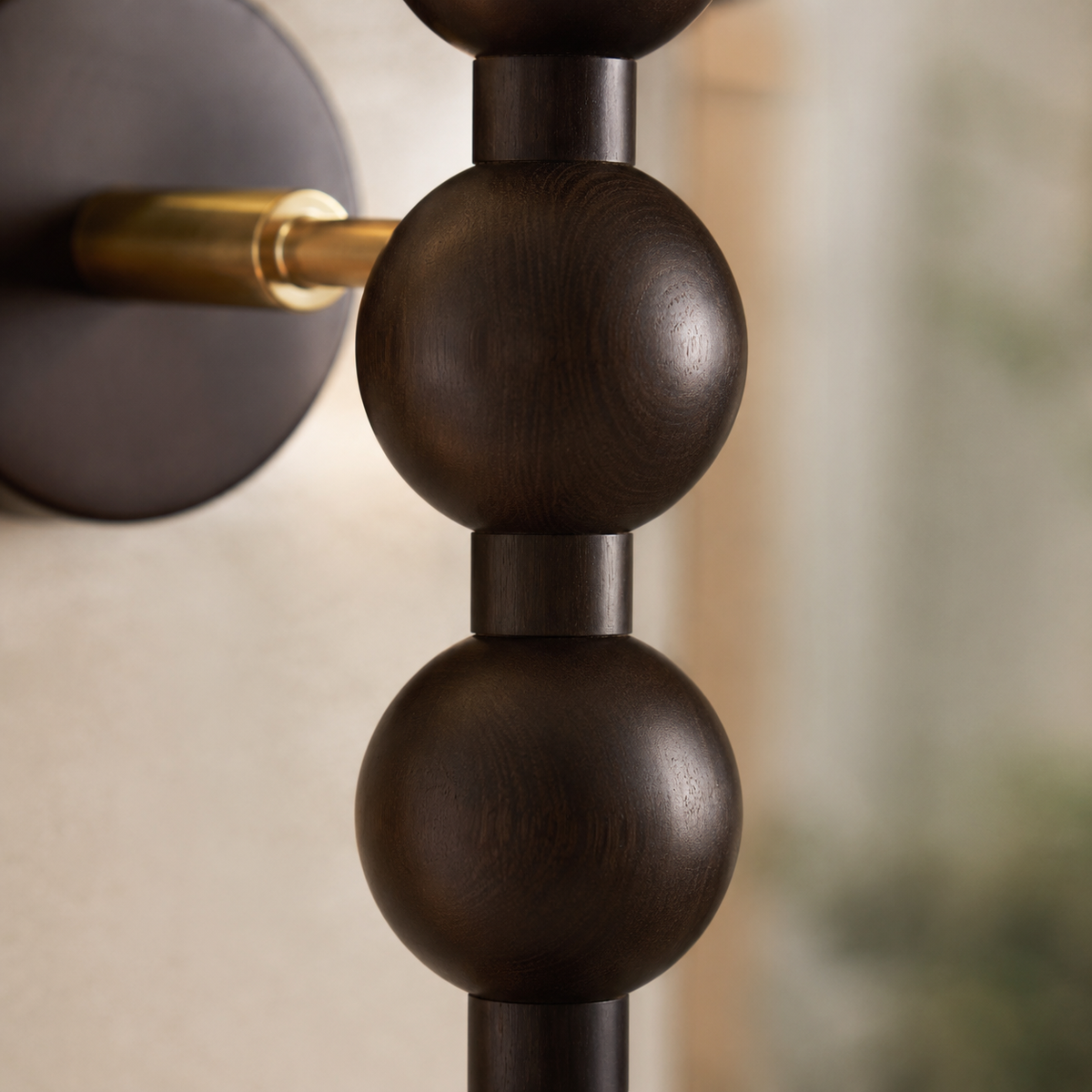 Natural material texture detail of Bubbly Beaded Globe Wall Lamp