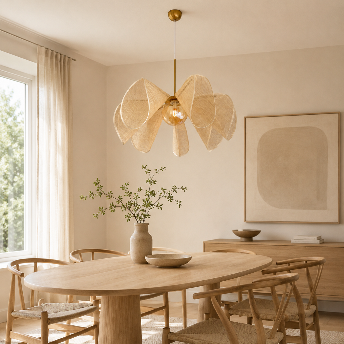 Soleil Linen Chandelier