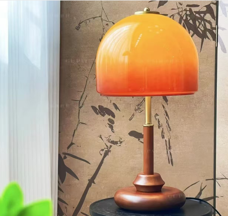Vintage Mushroom Glass Table Lamp