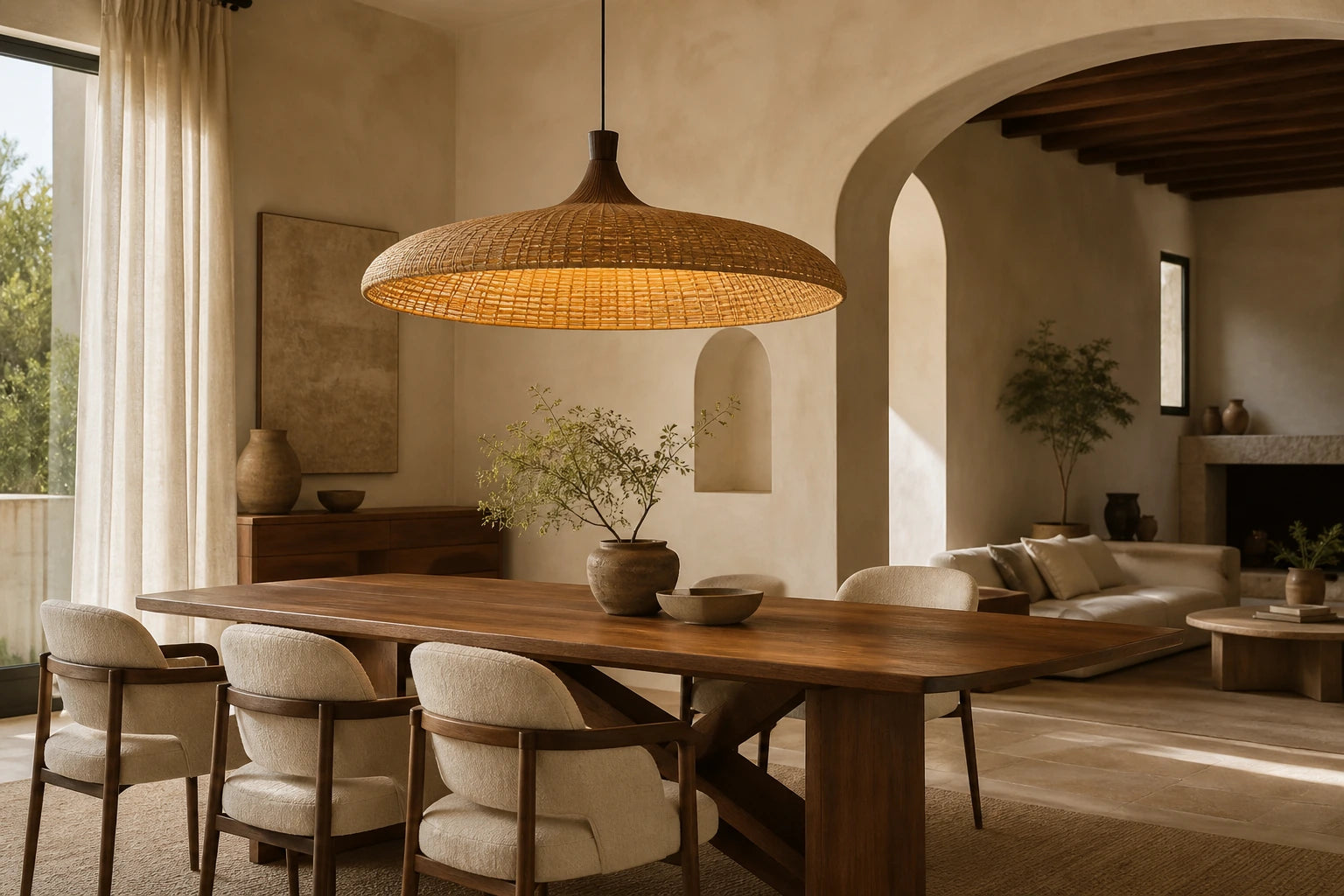 MODERN ORGANIC handcrafted rattan and wood lighting collection